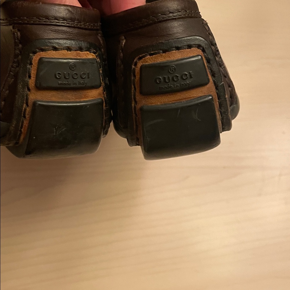 Gucci Brown Leather Horsebit Loafers with Gold Hardware - Picture 5 of 10